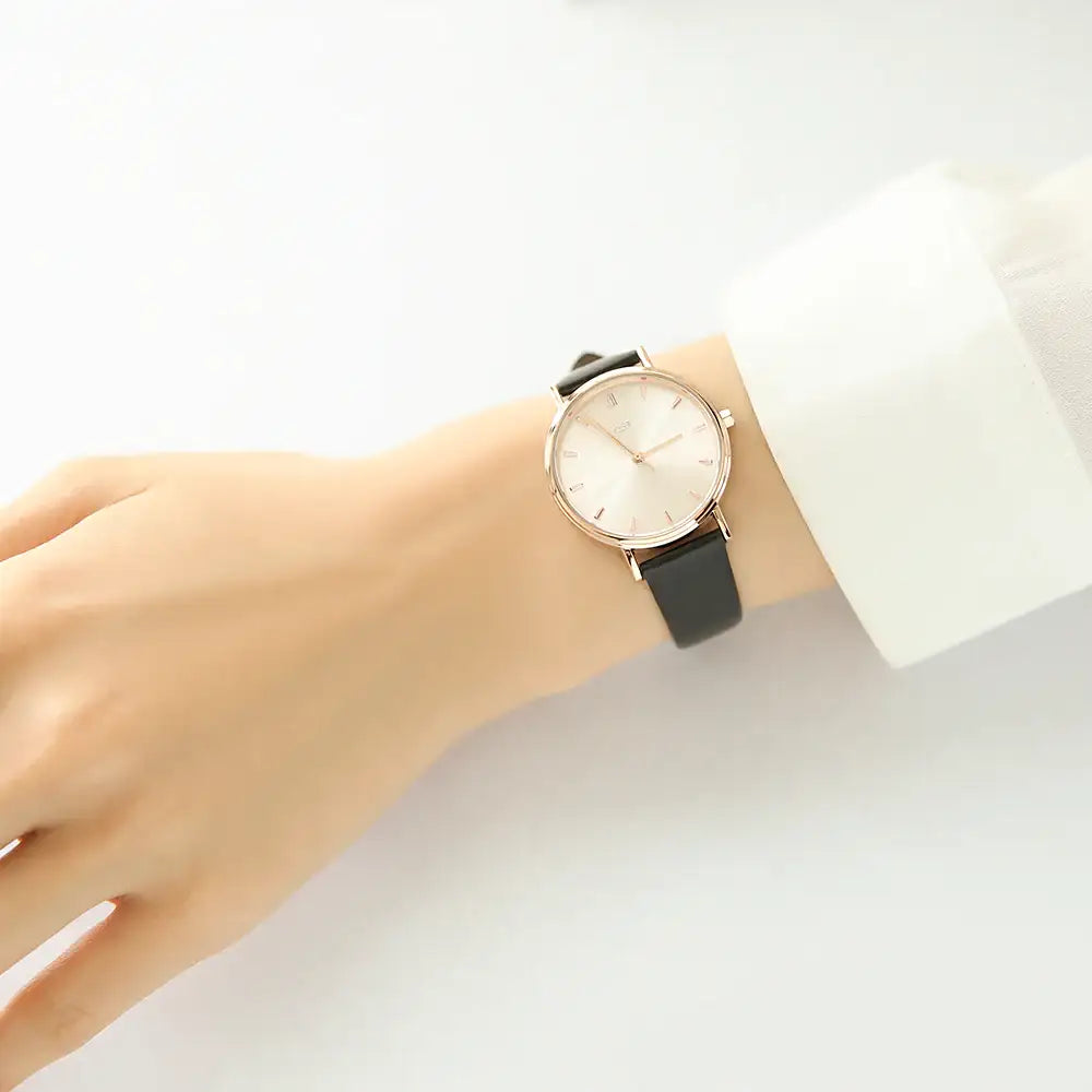 OST - Daily Soft Black Leather Watch - OST - Watch - Harumio