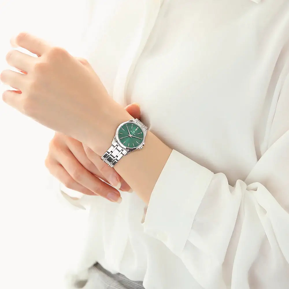 OST - Vivid Deep Green Silver Women's Metal Watch - OST - Watch - Harumio