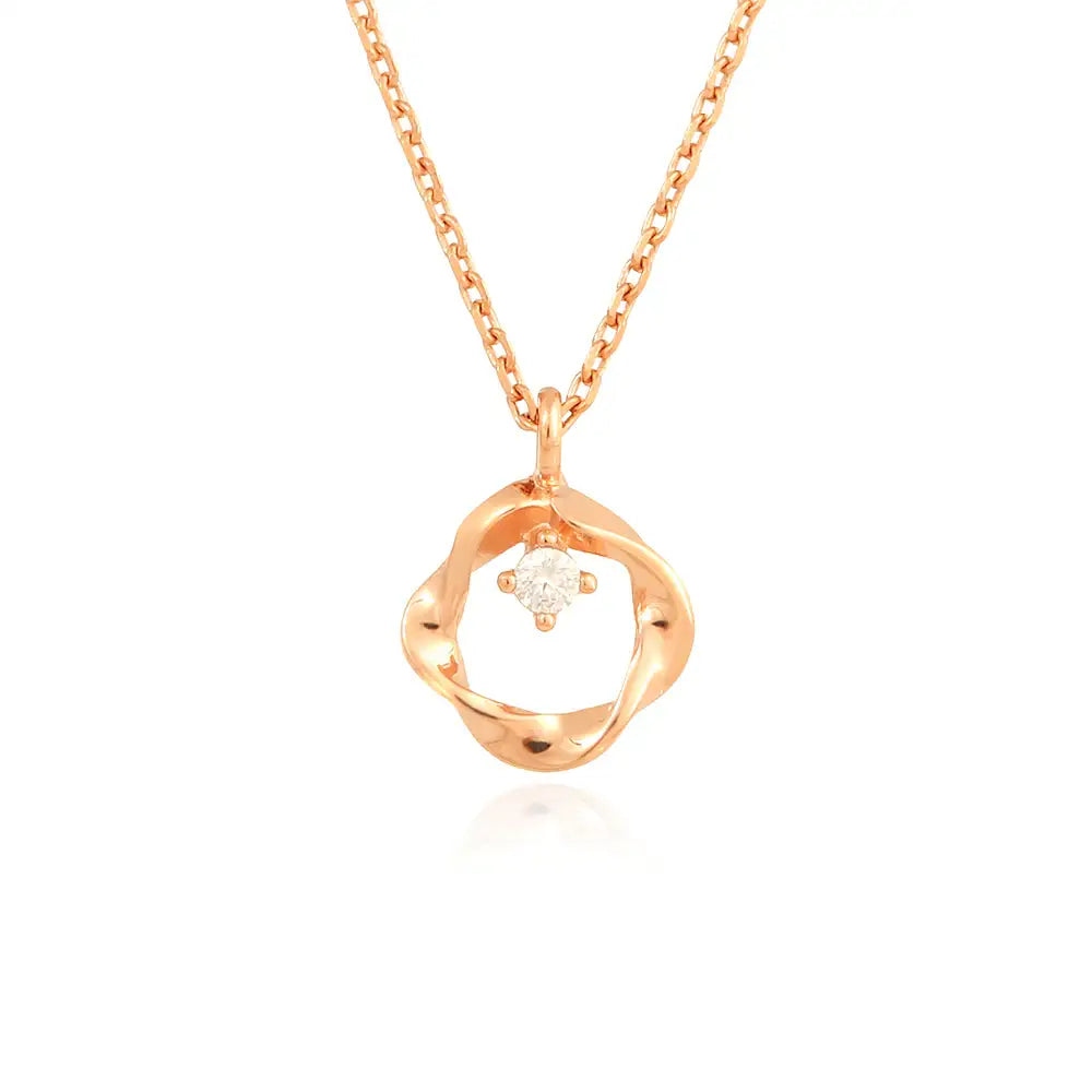 OST - Wave Line Cubic Rose Gold Necklace - OST - Jewelry - Harumio
