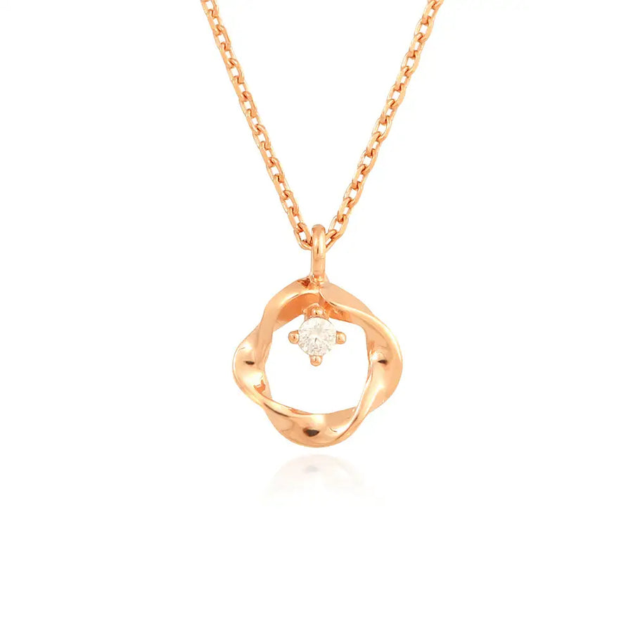 OST - Wave Line Cubic Rose Gold Necklace - OST - Jewelry - Harumio