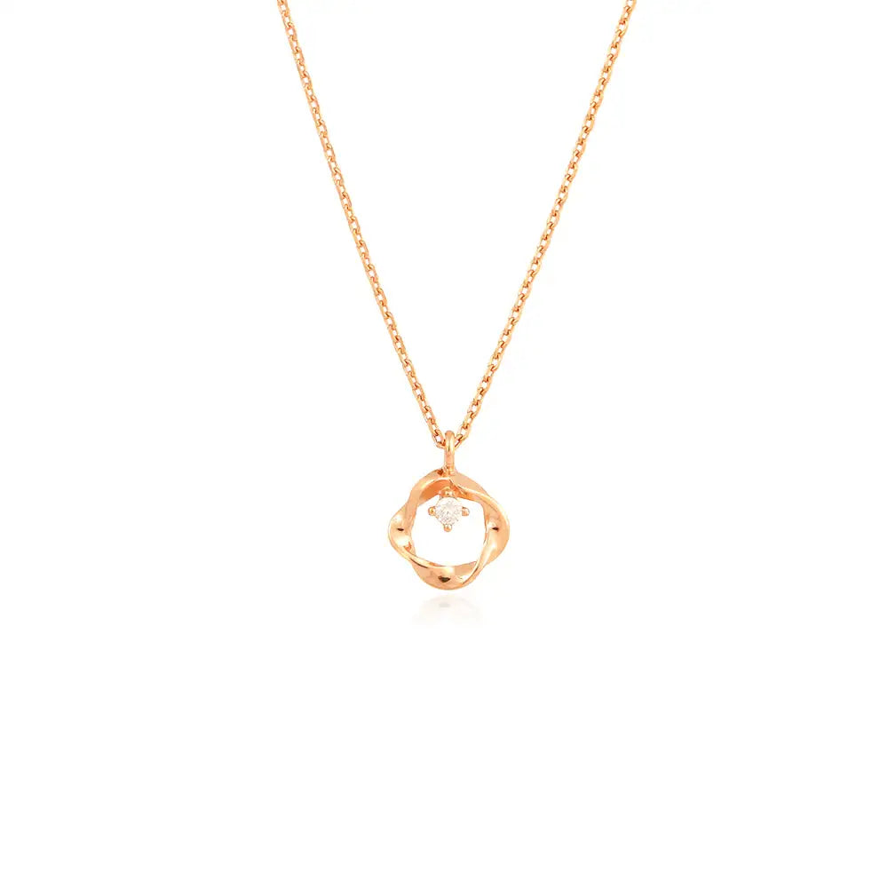 OST - Wave Line Cubic Rose Gold Necklace - OST - Jewelry - Harumio