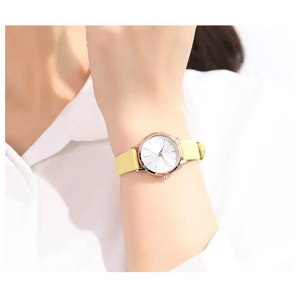 OST - Sunny Yellow Round Leather Watch - OST - Watch - Harumio