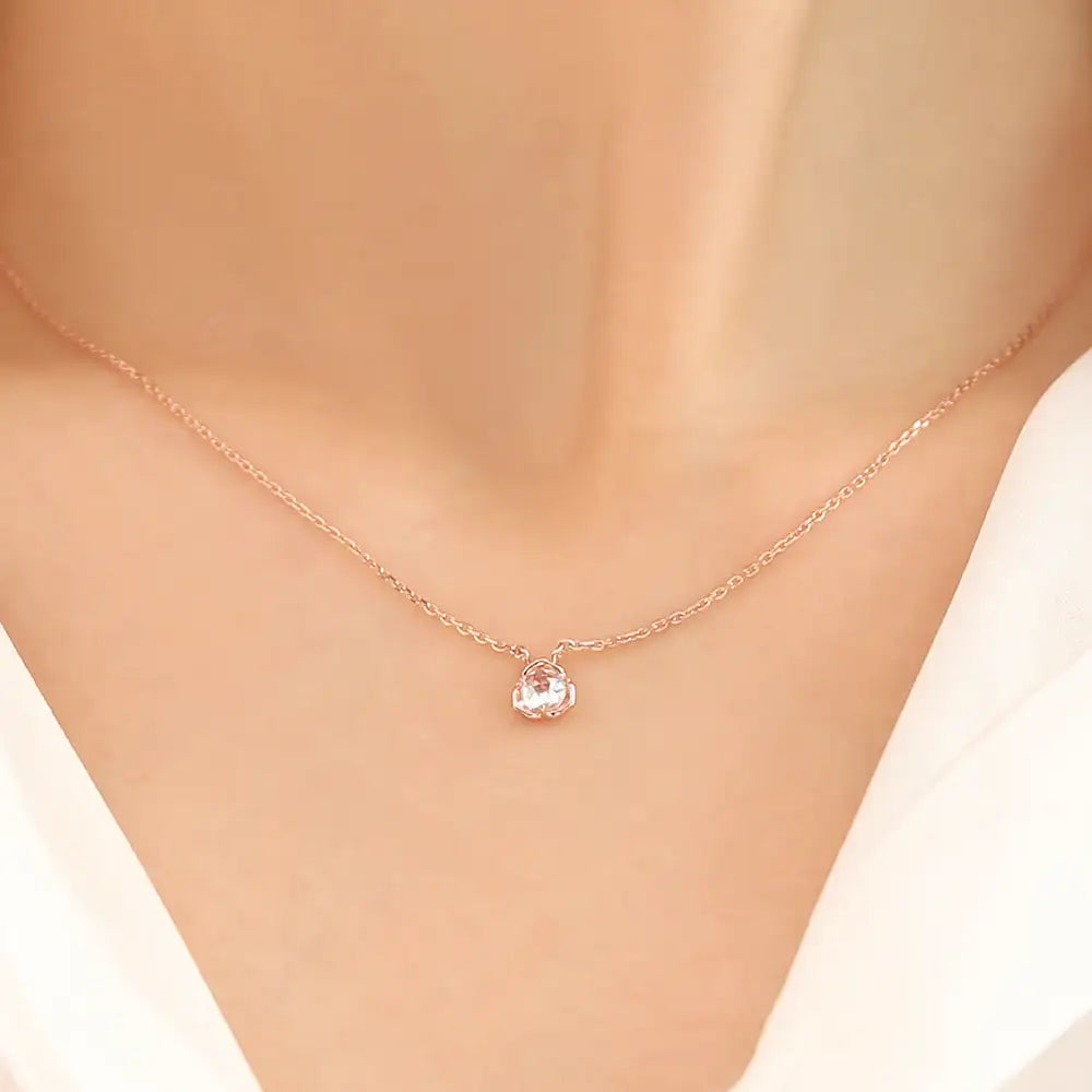 OST - Rose Flower Rose Gold Necklace - OST - Jewelry - Harumio