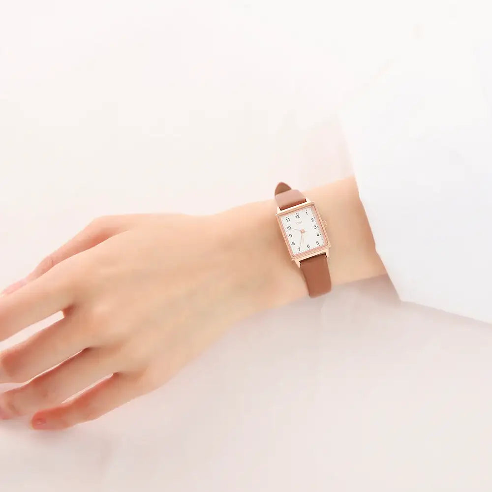 OST - Modern Square Brown Women's Leather Watch - OST - Watch - Harumio