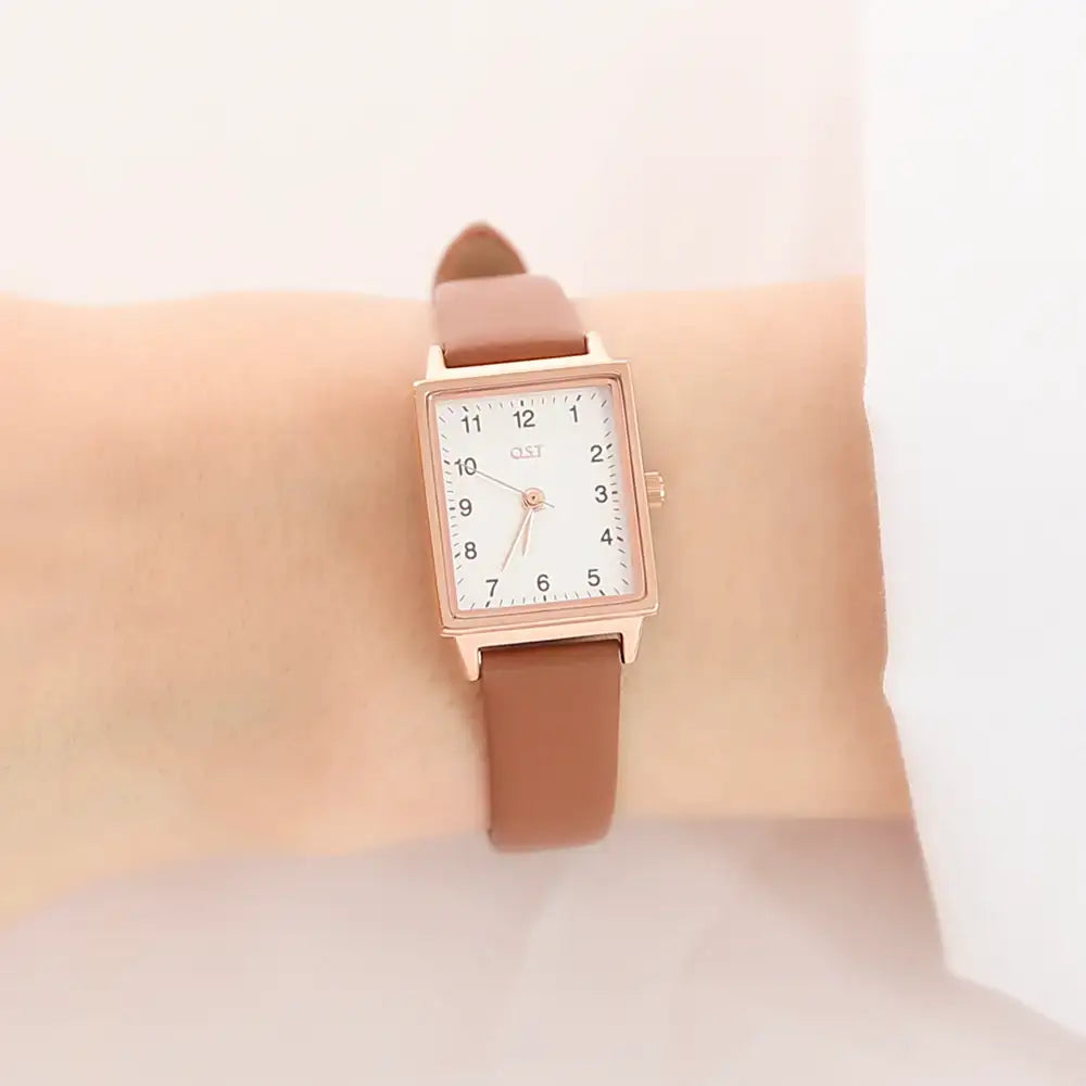 OST - Modern Square Brown Women's Leather Watch - OST - Watch - Harumio