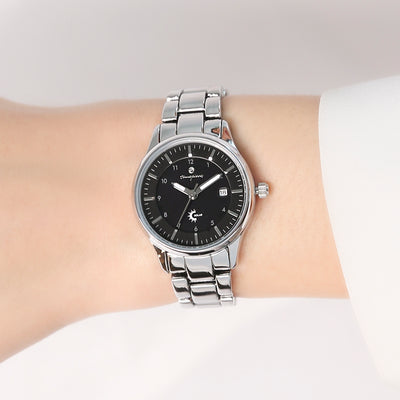 OST - Black Solar Silver Women's Couple Metal Watch