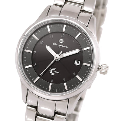 OST - Black Solar Silver Women's Couple Metal Watch