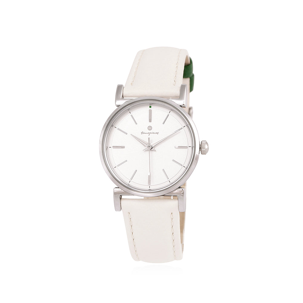 OST - Vivid Green Point Ivory Leather Watch