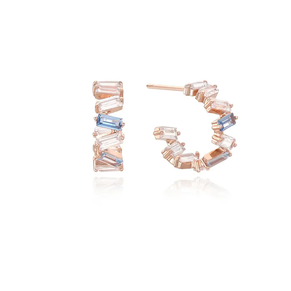 OST - Summer Blue Half Ring Silver Earrings - OST - Jewelry - Harumio