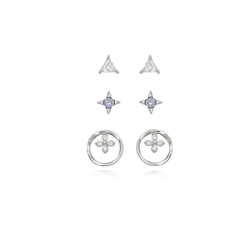 OST - Summer Blue Flower Silver Package Earrings - OST - Jewelry - Harumio