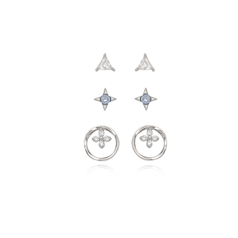 OST - Summer Blue Flower Silver Package Earrings