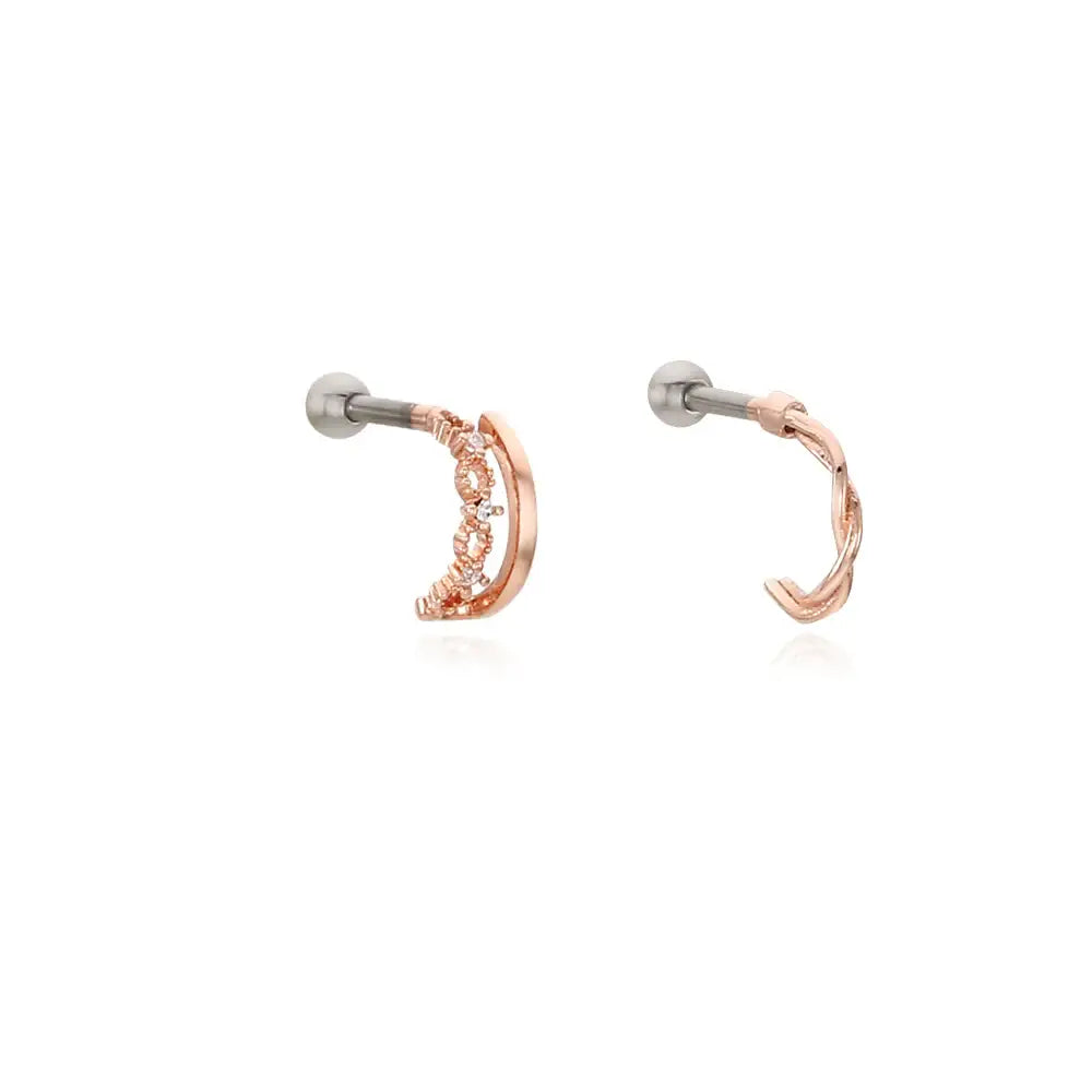 OST - Curvy Antique Pretzel Steel Ear Pierce - OST - Jewelry - Harumio