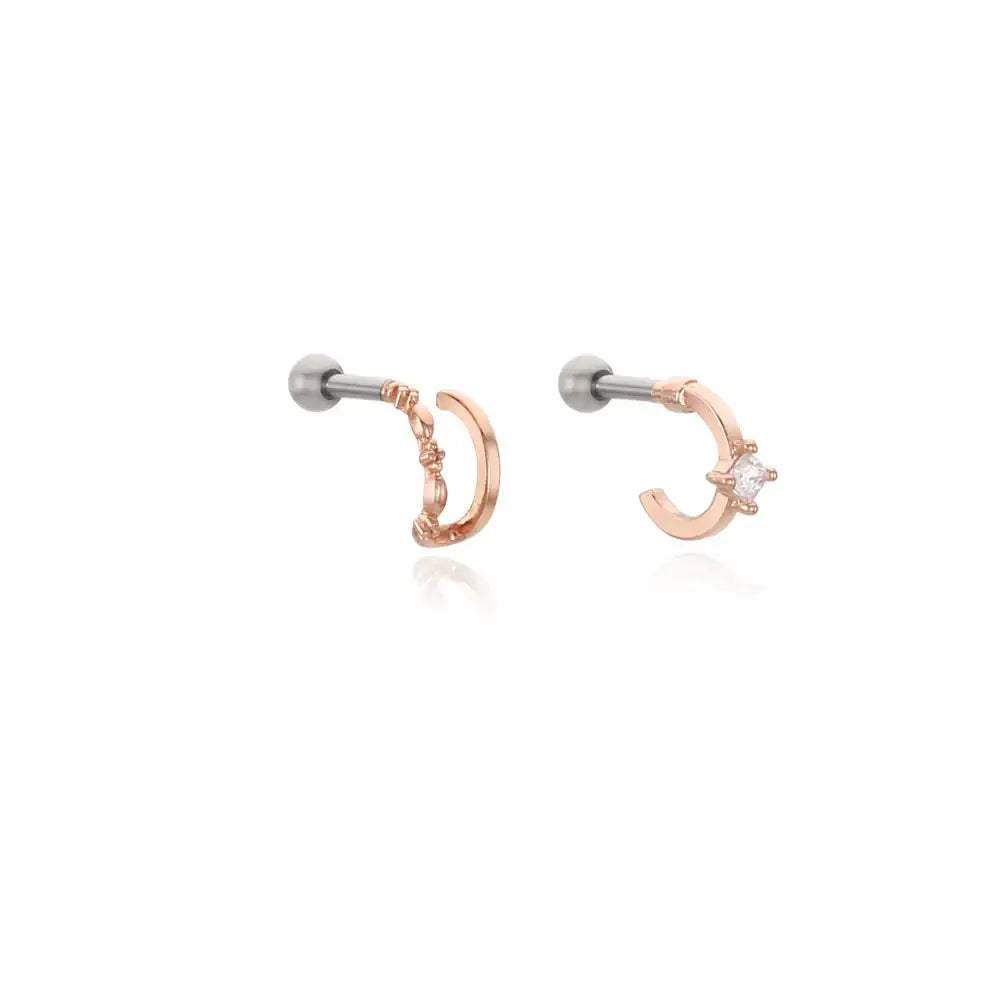 OST - Antique Pretzel Cubic Steel Ear Pierce - OST - Jewelry - Harumio