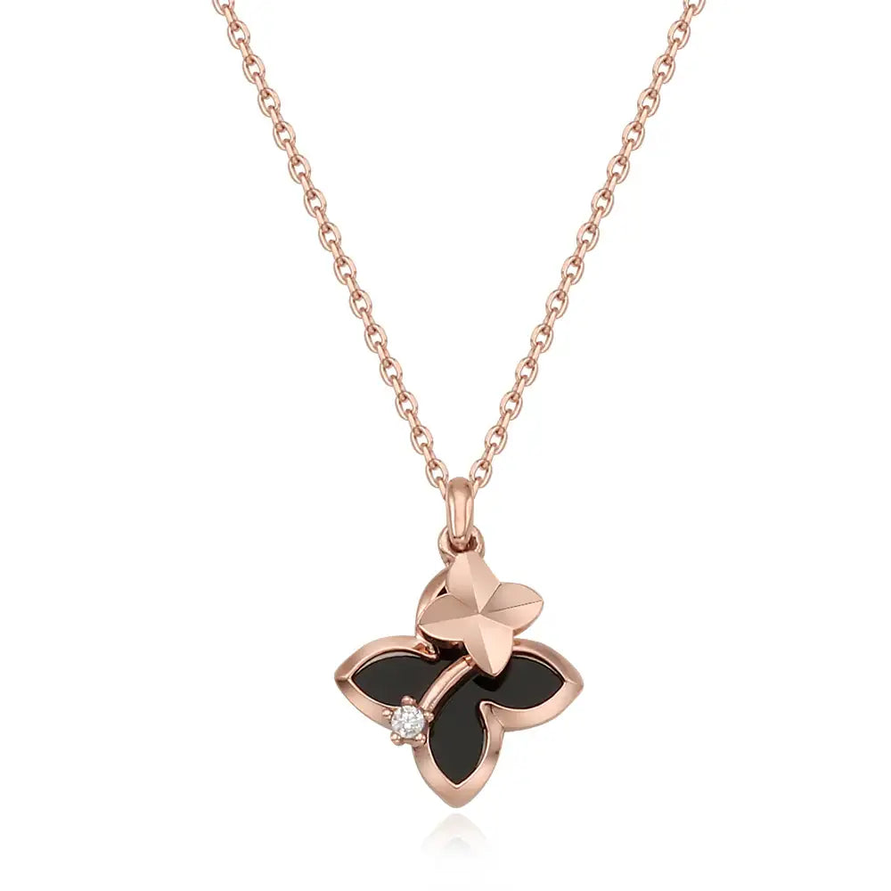 OST - Black Butterfly Silver Necklace - OST - Jewelry - Harumio