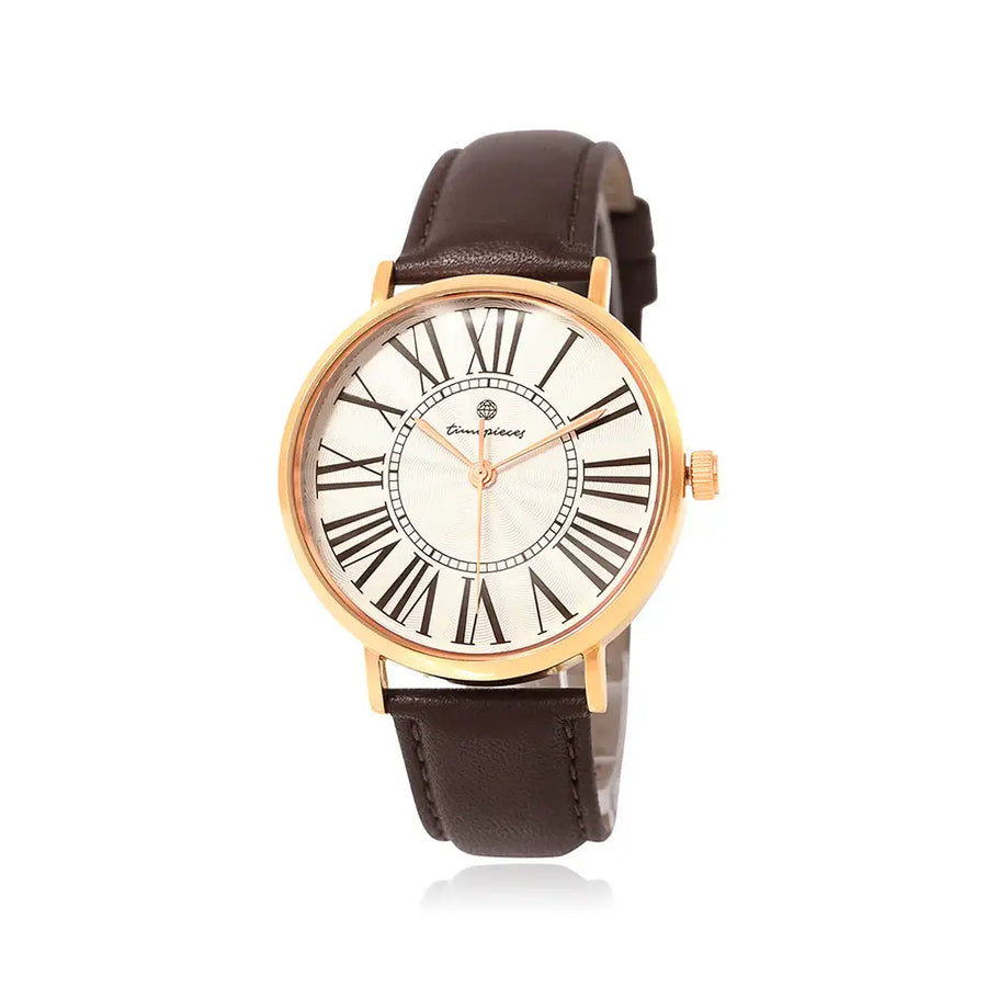 OST - Modern Time Roman Dial Red Brown Men's Leather Watch - OST - Watch - Harumio