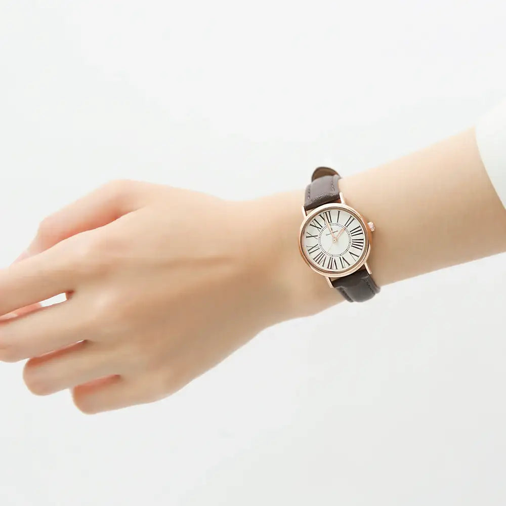 OST - Modern Time Roman Dial Red Brown Women's Leather Watch - OST - Watch - Harumio