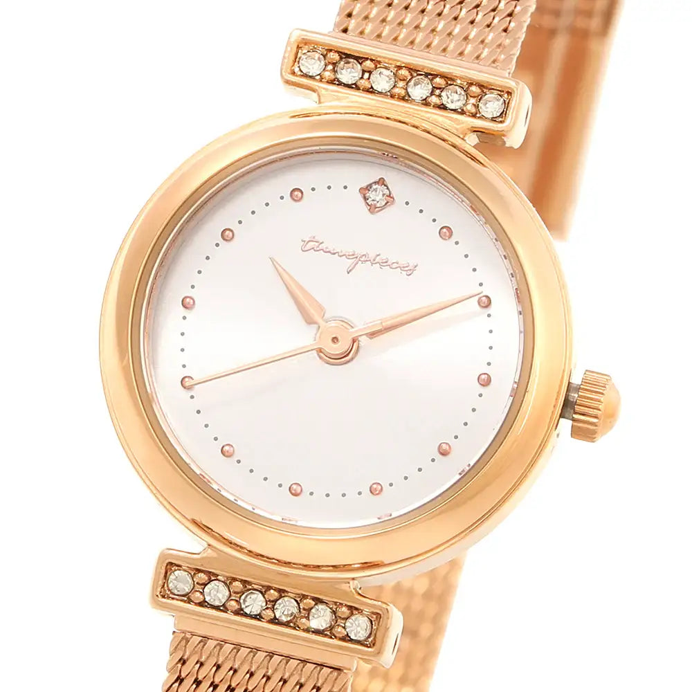 OST - Pretty Cubic Bezel Rose Gold Women's Mesh Watch - OST - Watch - Harumio