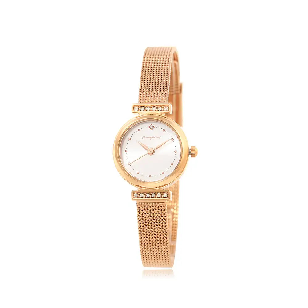 OST - Pretty Cubic Bezel Rose Gold Women's Mesh Watch - OST - Watch - Harumio