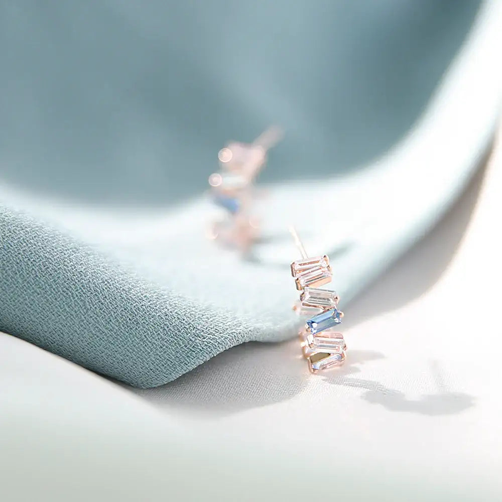 OST - Summer Blue Half Ring Silver Earrings - OST - Jewelry - Harumio