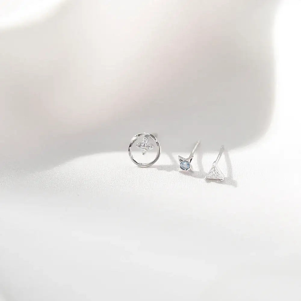 OST - Summer Blue Flower Silver Package Earrings - OST - Jewelry - Harumio