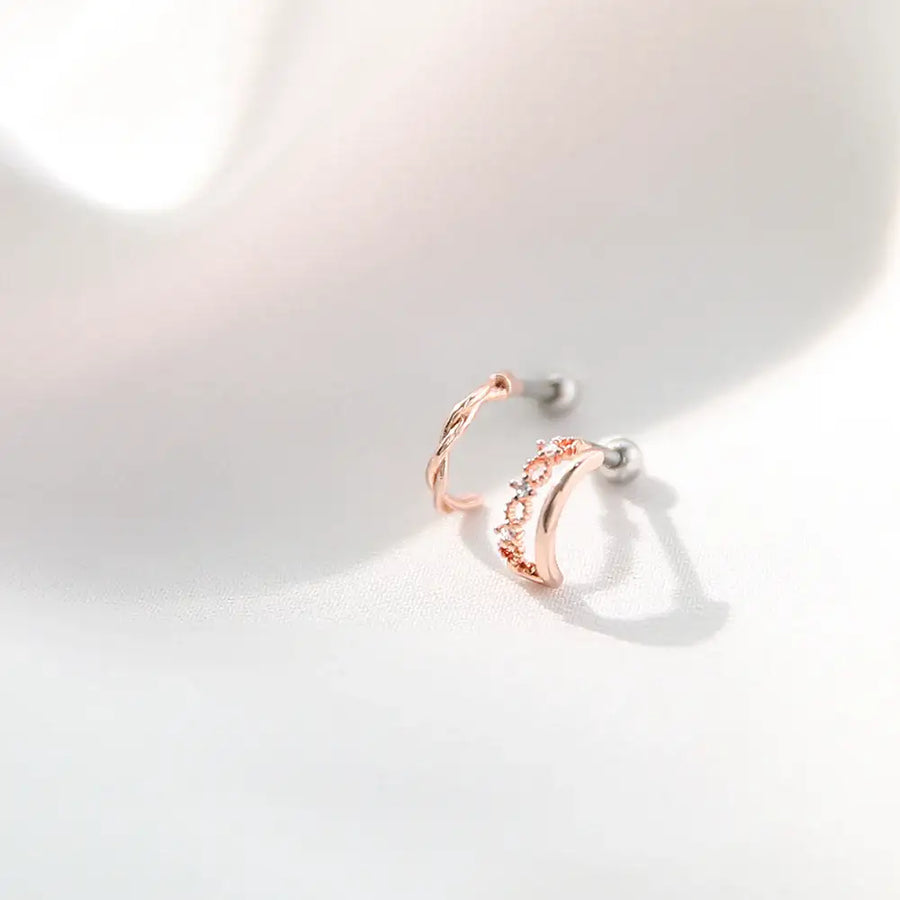 OST - Curvy Antique Pretzel Steel Ear Pierce - OST - Jewelry - Harumio