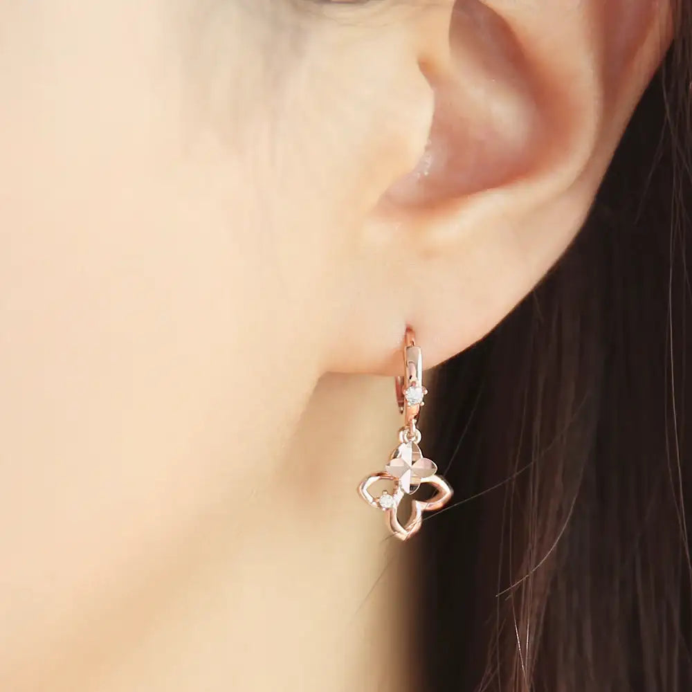 OST - Butterfly One Touch Ring Silver Earrings - OST - Jewelry - Harumio