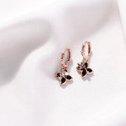 OST - Black Butterfly One Touch Ring Silver Earrings - OST - Jewelry - Harumio