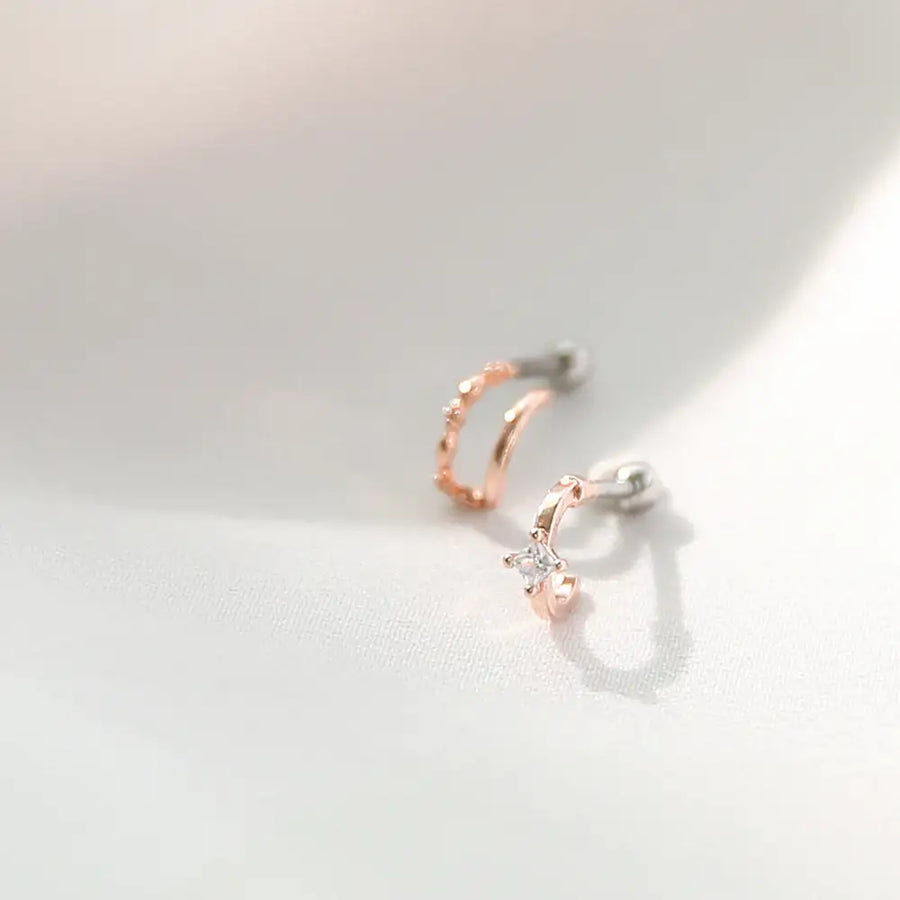 OST - Antique Pretzel Cubic Steel Ear Pierce - OST - Jewelry - Harumio