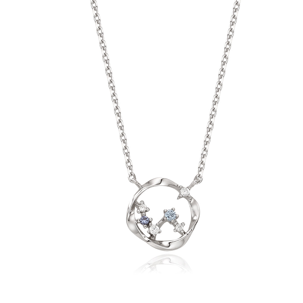 OST - Summer Blue Star Ring Type Silver Necklace