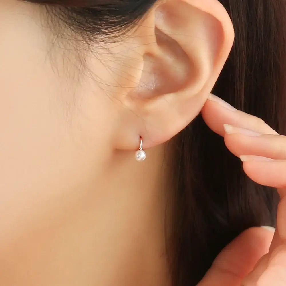 OST - Basic Pearl Ring Type Silver Earrings - OST - Jewelry - Harumio