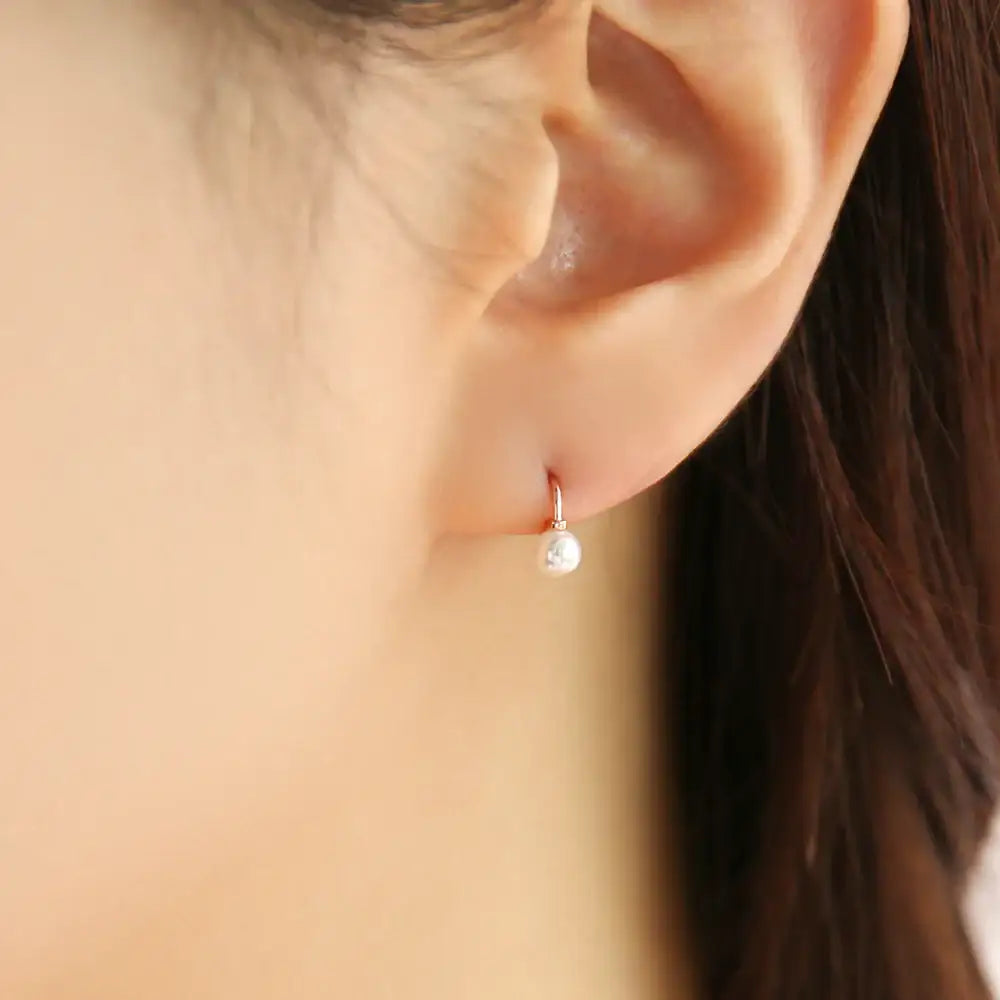 OST - Basic Pearl Ring Type Silver Earrings - OST - Jewelry - Harumio