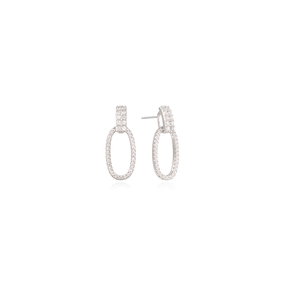 OST - Cubic Round Line Silver Earrings