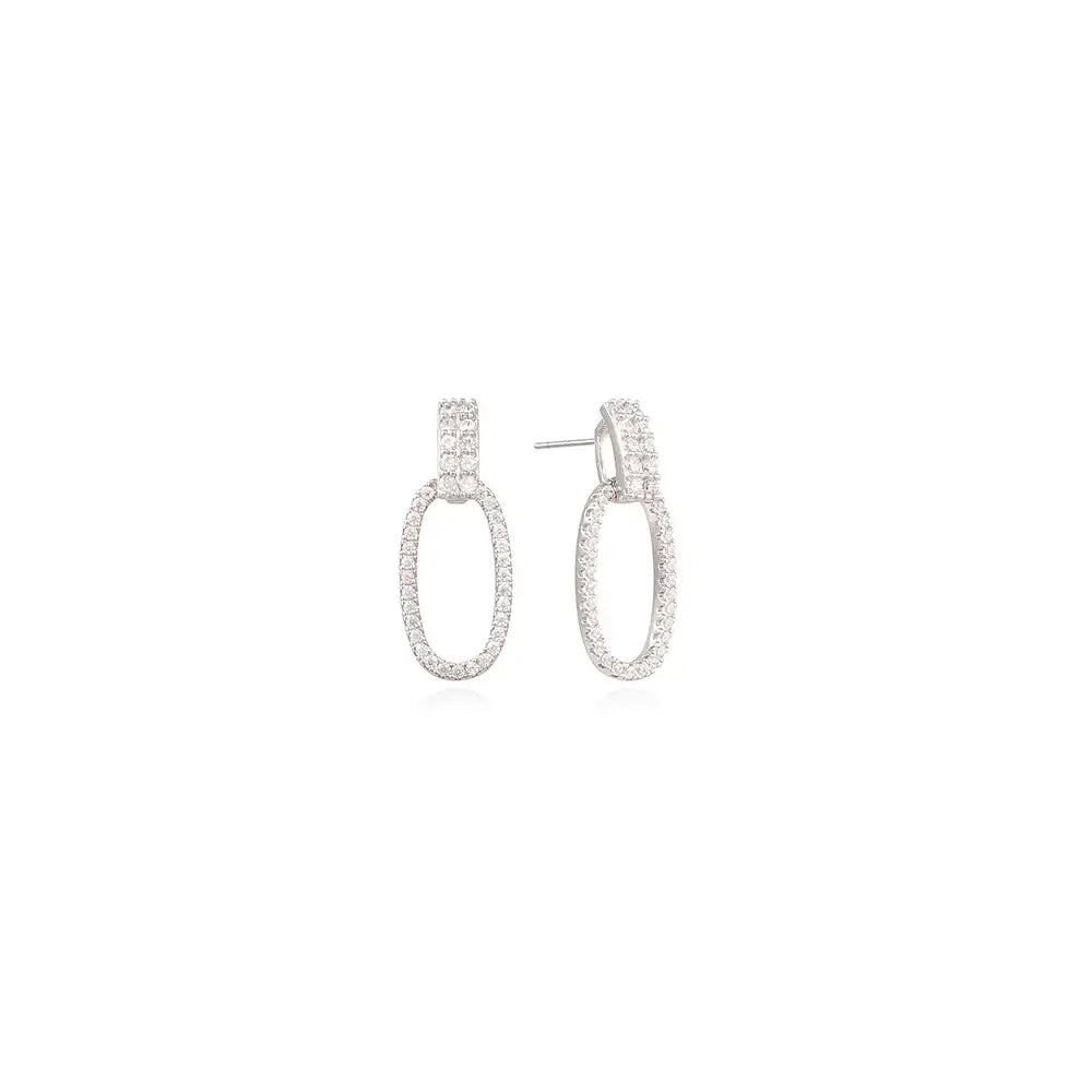 OST - Cubic Round Line Silver Earrings