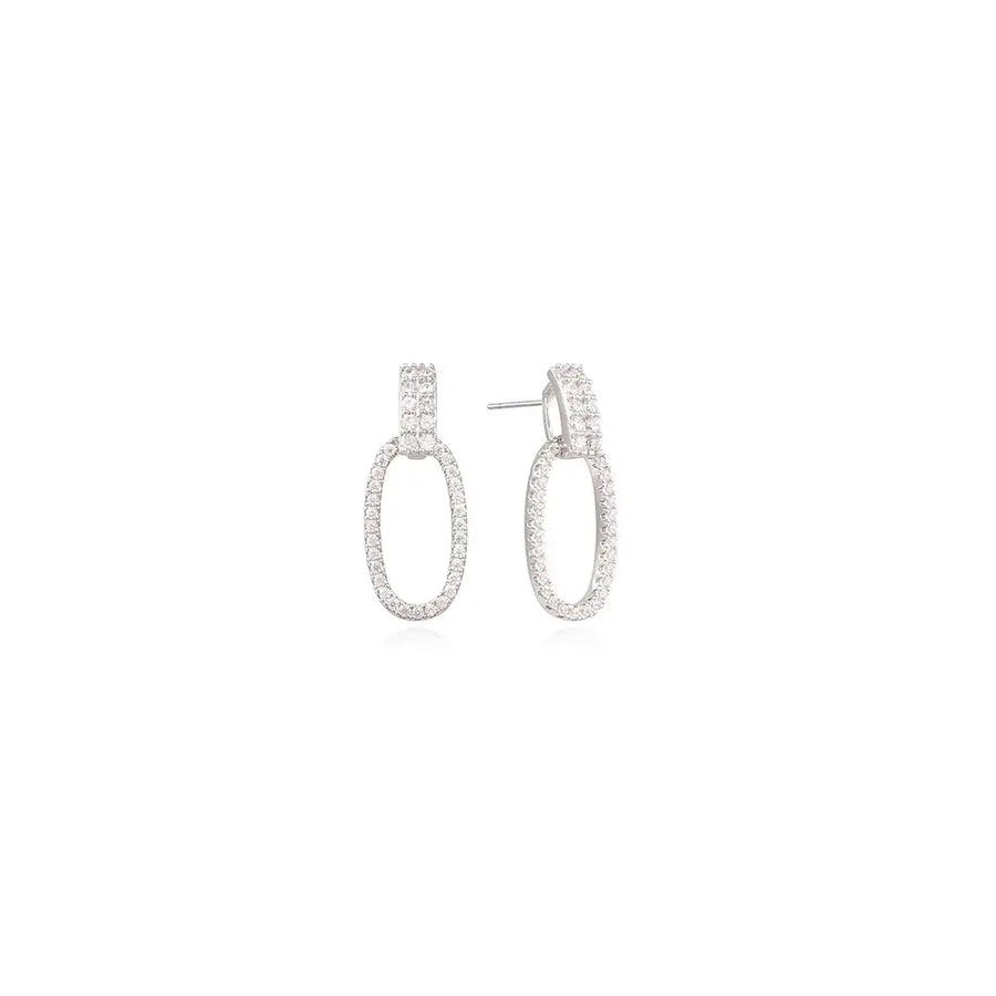 OST - Cubic Round Line Silver Earrings - OST - Jewelry - Harumio