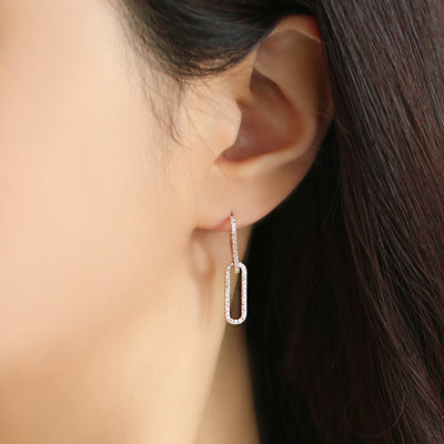 OST - Rose Gold Cubic Clip Earrings