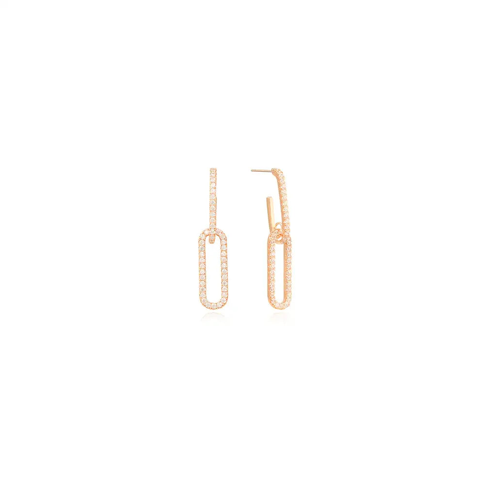 OST - Rose Gold Cubic Clip Earrings - OST - Jewelry - Harumio