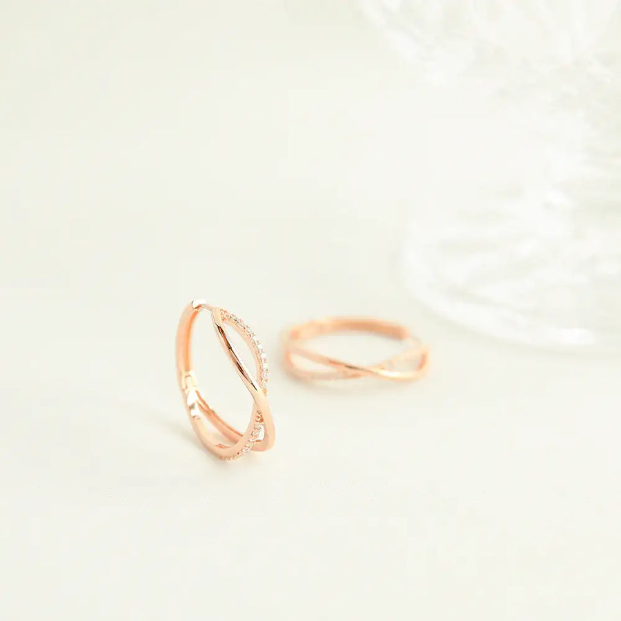 OST - Mobius Curved Double Ring Earrings - OST - Jewelry - Harumio