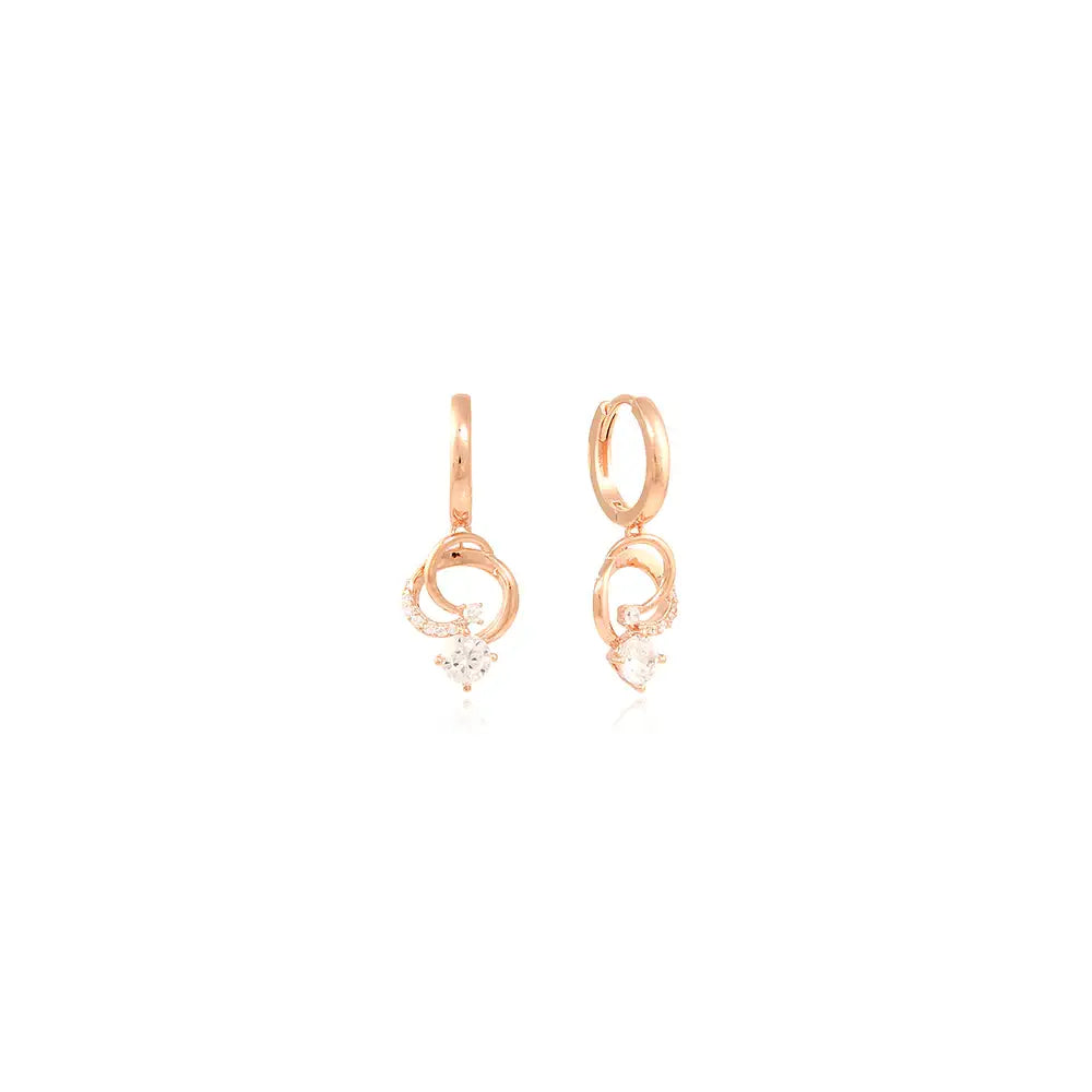 OST - Flaring Ring Rose Gold One Touch Earrings - OST - Jewelry - Harumio