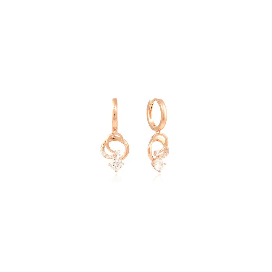OST - Flaring Ring Rose Gold One Touch Earrings - OST - Jewelry - Harumio