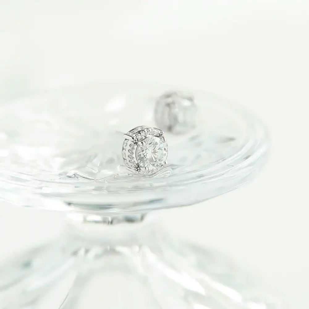 OST - Brightly Shining White Cubic Silver Earrings - OST - Jewelry - Harumio