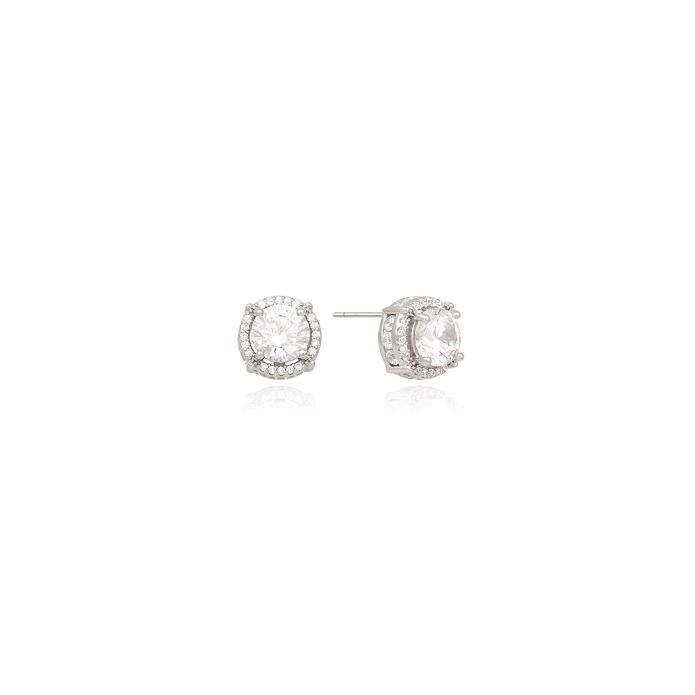 OST - Brightly Shining White Cubic Silver Earrings