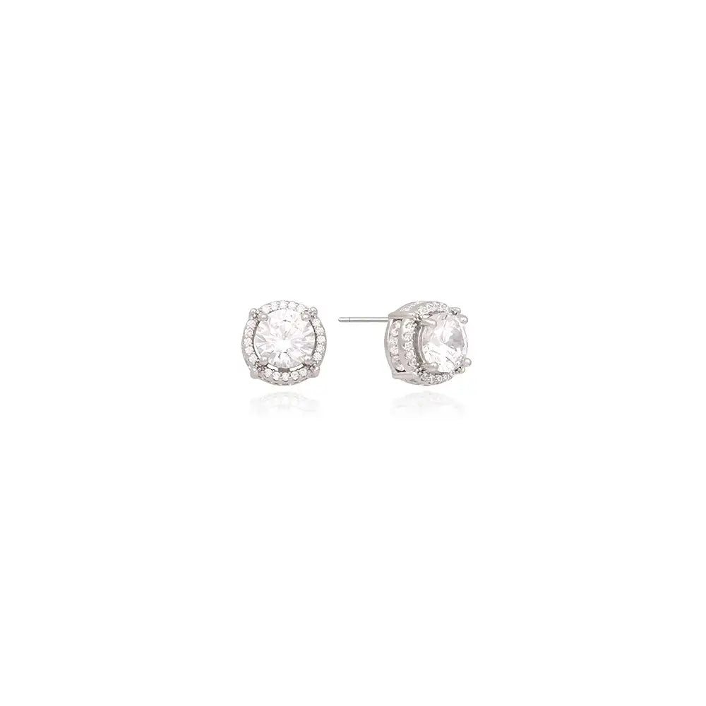 OST - Brightly Shining White Cubic Silver Earrings - OST - Jewelry - Harumio