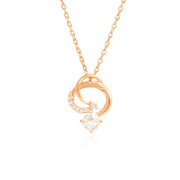 OST - Flaring Ring White Cubic Rose Gold Necklace - OST - Jewelry - Harumio