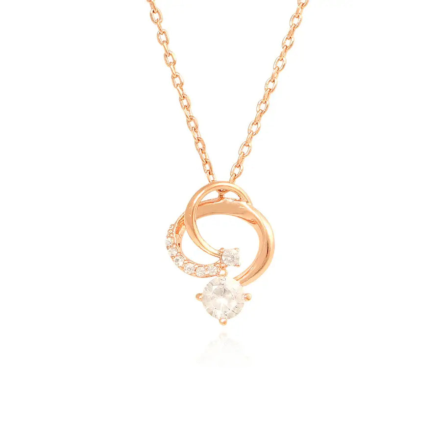 OST - Flaring Ring White Cubic Rose Gold Necklace - OST - Jewelry - Harumio