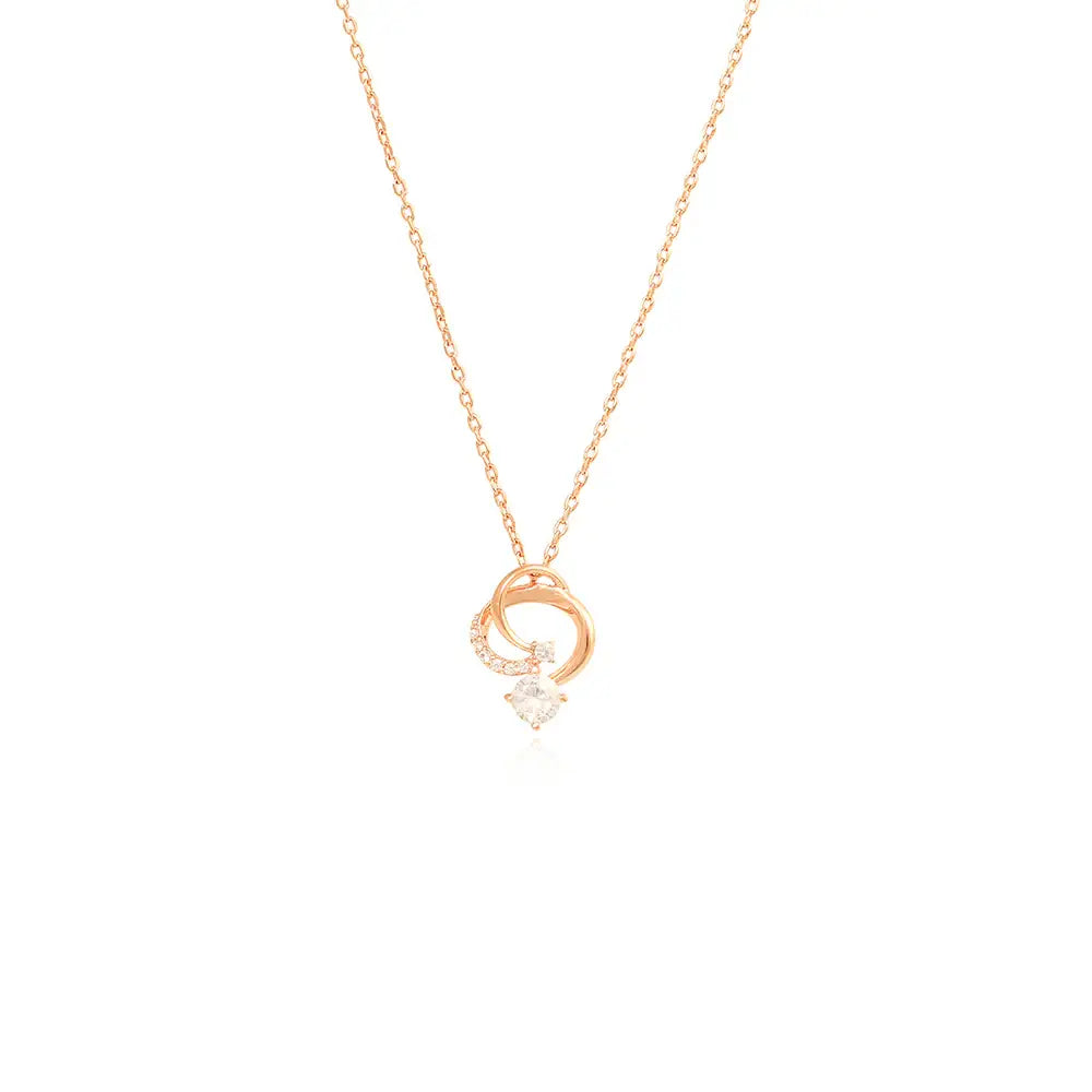 OST - Flaring Ring White Cubic Rose Gold Necklace - OST - Jewelry - Harumio