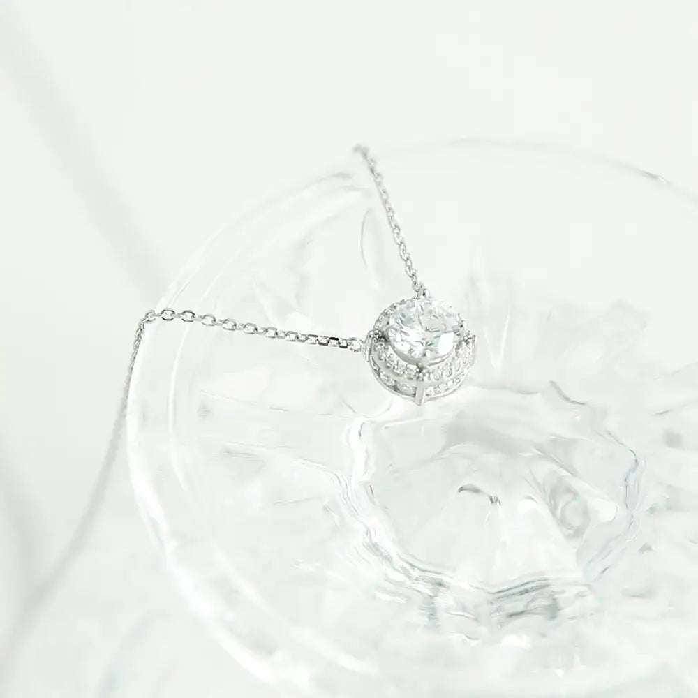 OST - Brightly Shining White Cubic Silver Necklace - OST - Jewelry - Harumio
