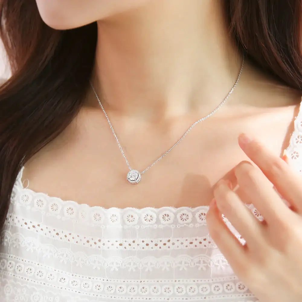 OST - Brightly Shining White Cubic Silver Necklace - OST - Jewelry - Harumio