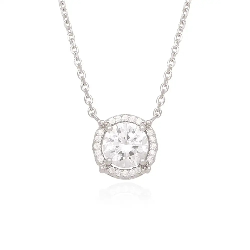 OST - Brightly Shining White Cubic Silver Necklace - OST - Jewelry - Harumio