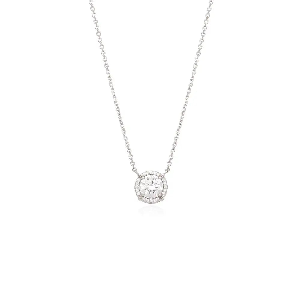 OST - Brightly Shining White Cubic Silver Necklace