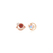 OST - Garnet Rose Gold Planet Ear Pierce (January) - OST - Jewelry - Harumio